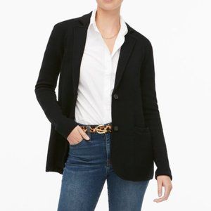 J. CREW BLACK CINCHED WAIST KNIT SWEATER BLAZER - SIZE MEDIUM